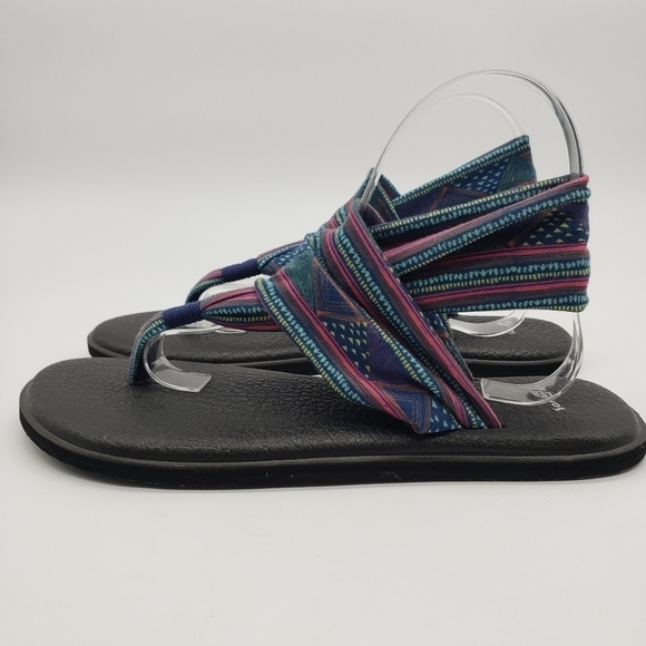 Sanuk Women US 10 multicolor yoga sling 2 sandals tribal print 1020239 stretch - Picture 5 of 9